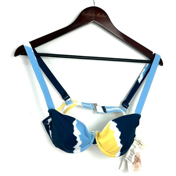 New Jessica Simpson Womens Sz S Smooth Sailing Tie Dye Underwire Bikini Top T3 - Picture 4 of 10